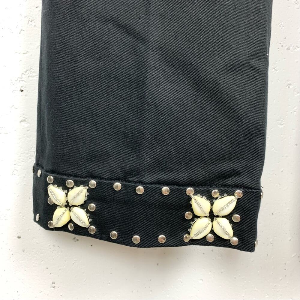 Etcetera Womens Puka Shell Rivet Cuff Cropped Pan… - image 3